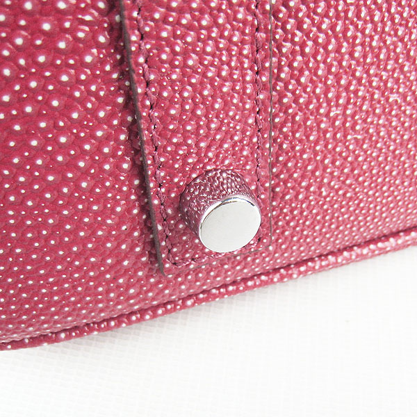 High Quality Fake Hermes Birkin 35CM Pearl Veins Leather Bag Red 6089 - Click Image to Close